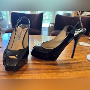 Jimmy Choo Black Patent Leather Stiletto Heels